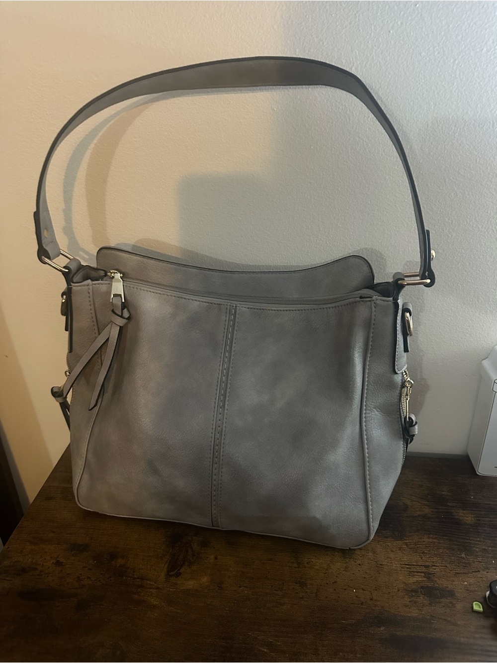 CLUCI Purses for Women Large Hobo Bag Multiple Pockets Tote Handbag Gray
